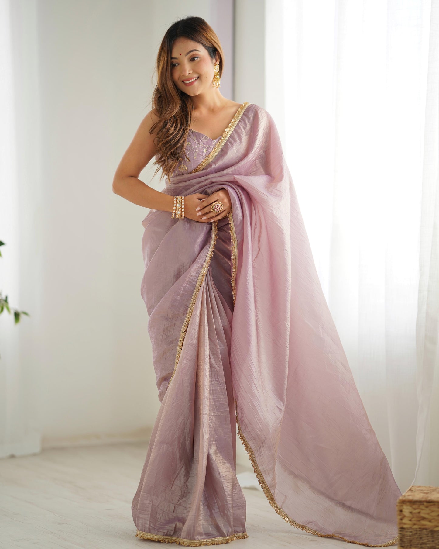 One Minute Saree Lilac