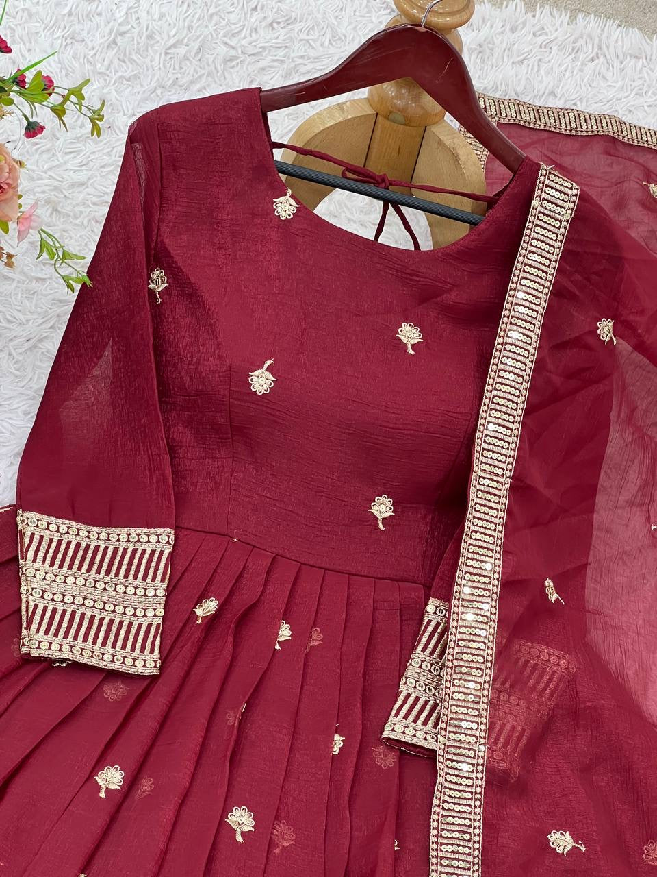Diya Anarkali Bordeaux