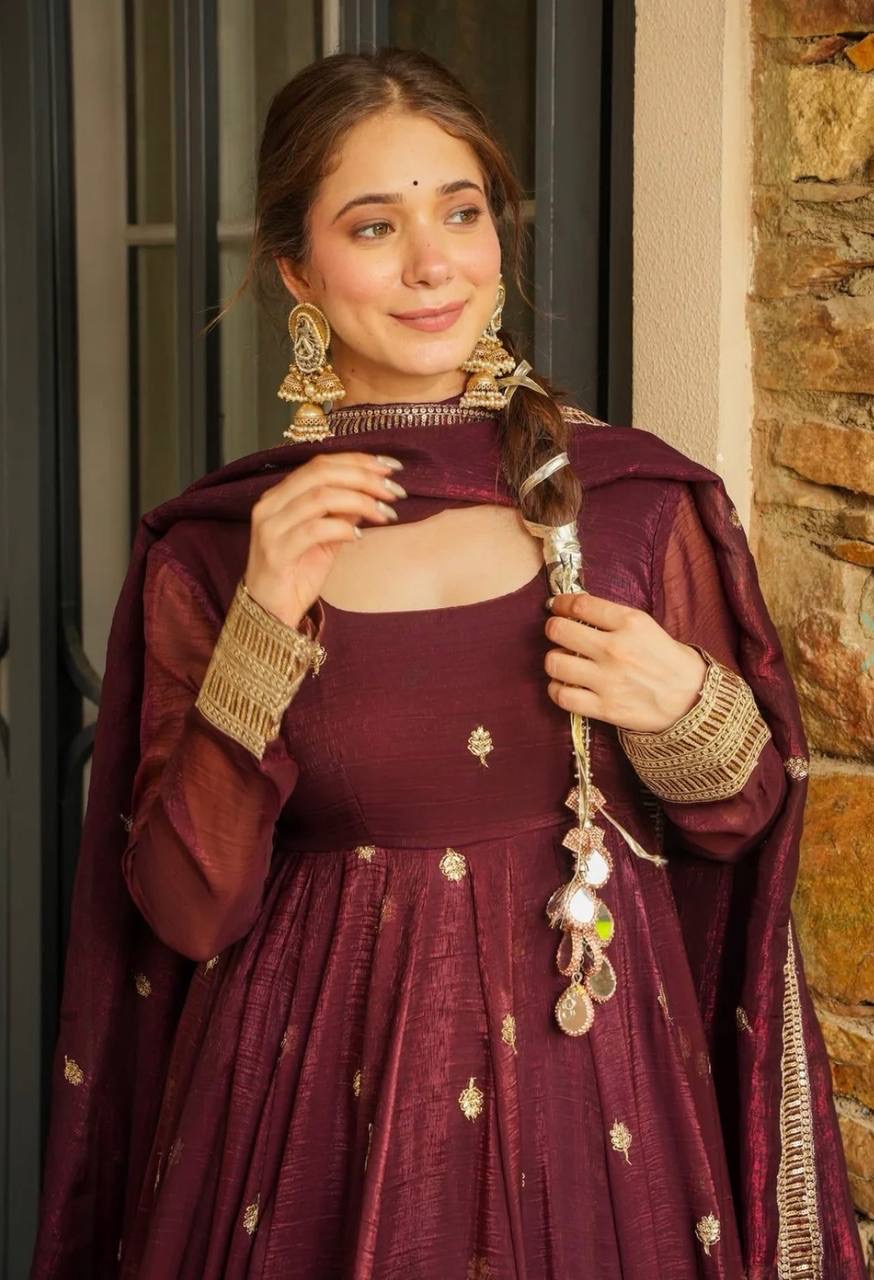 Diya Anarkali Bordeaux