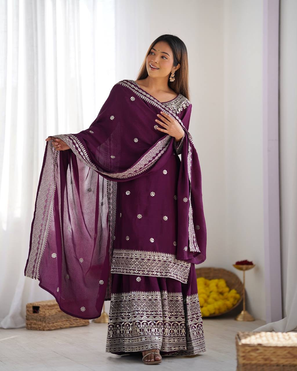 Nida Sharara/Gharara Purple
