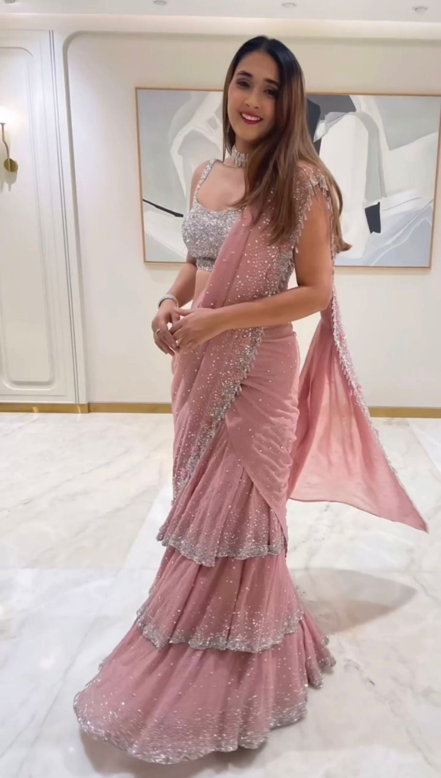 Lehenga Saree Rose