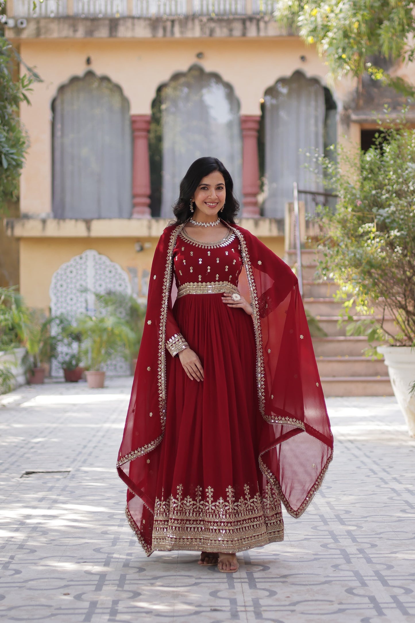 Kovi Anarkali Red