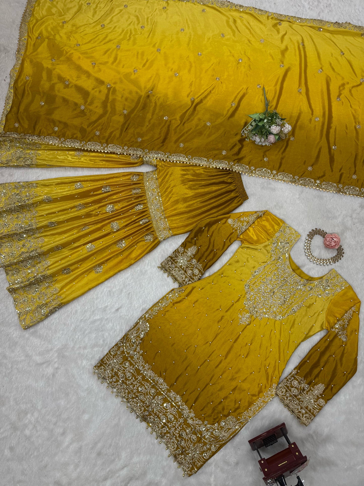 Sharara Noor Luxe Yellow