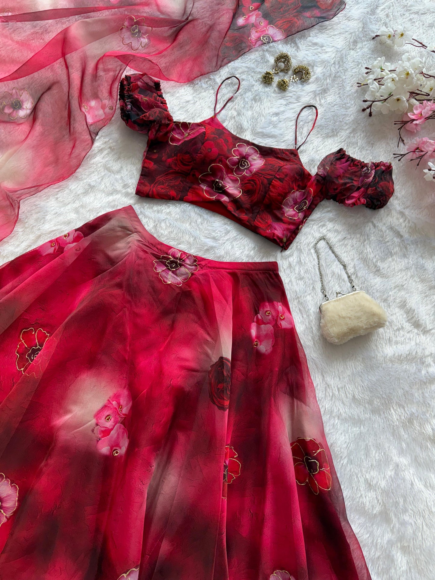 Zohal Fully Stitched Lehenga Rose