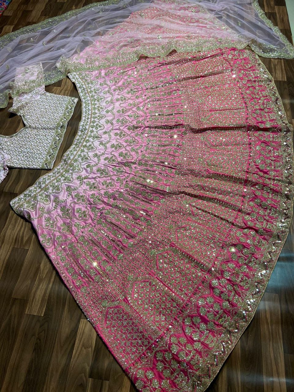 Unstitched Lehenga Rose
