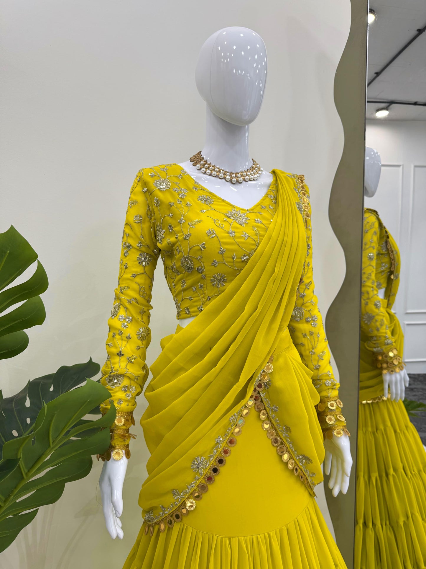 Lehenga Saree Yellow