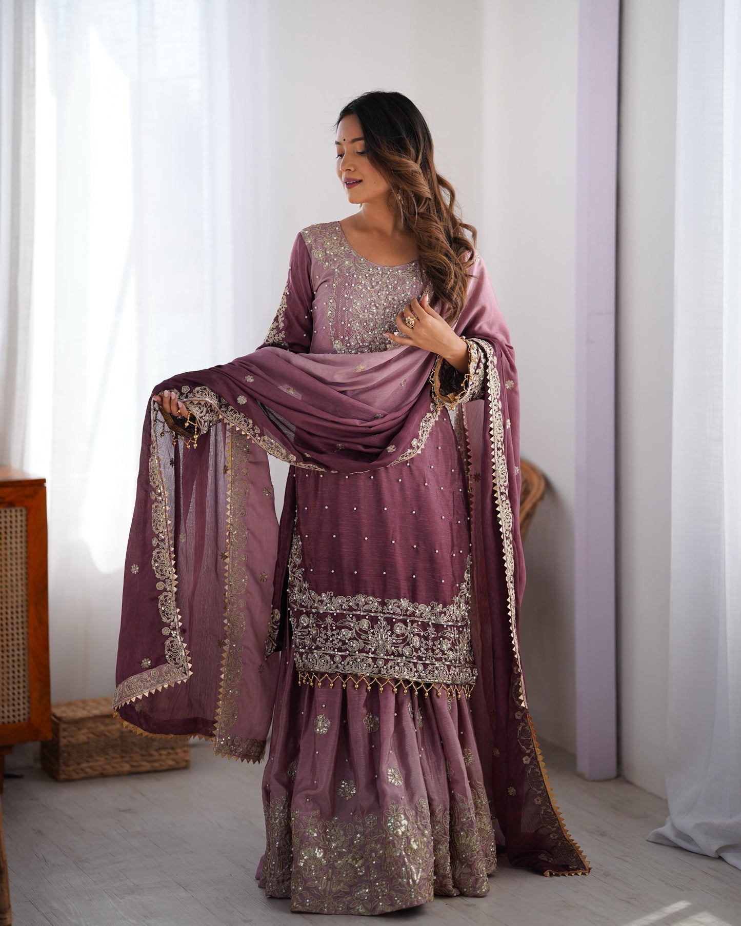 Sharara Noor Luxe Purple/Lila