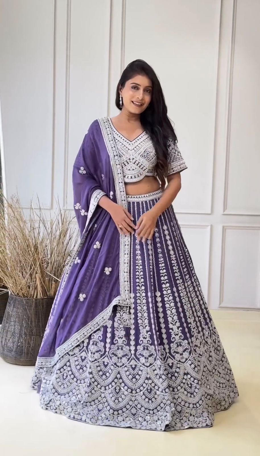 Kavya Unstitched Lehenga Purple
