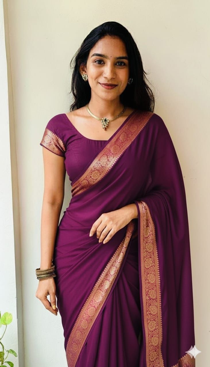 Gemini Party Saree Purple