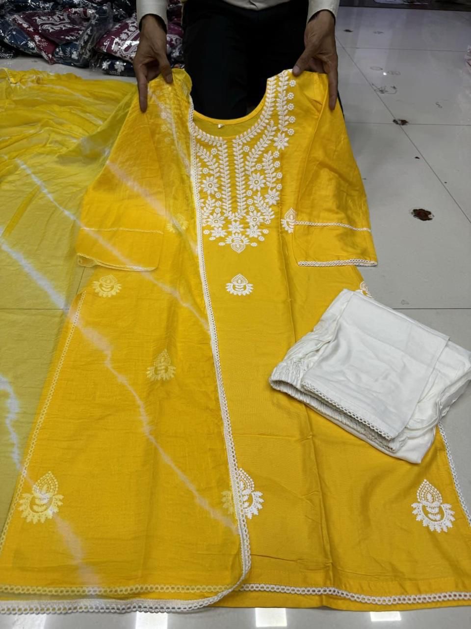Anay Kurti Set Yellow