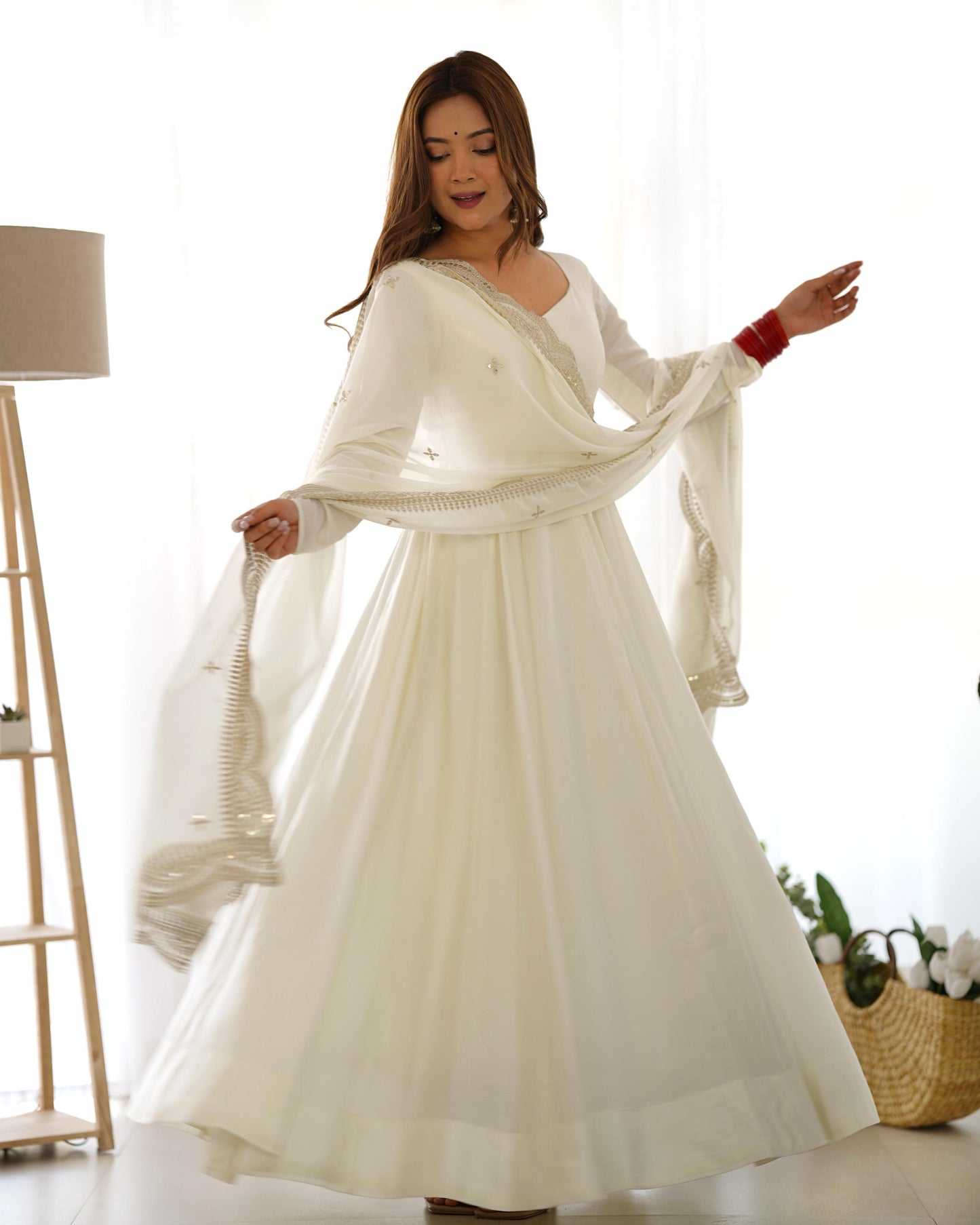 Elegant White Anarkali
