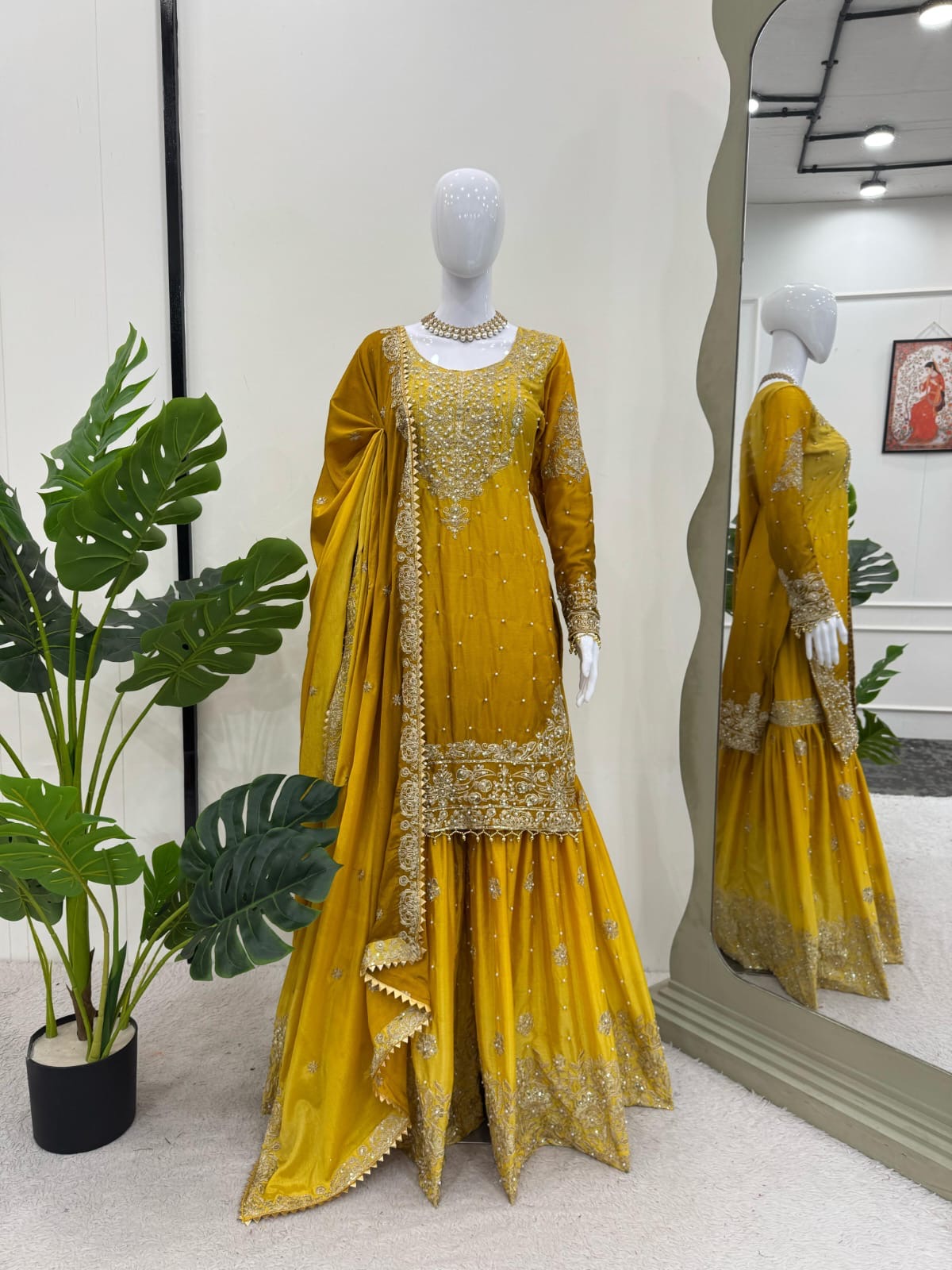 Sharara Noor Luxe Yellow