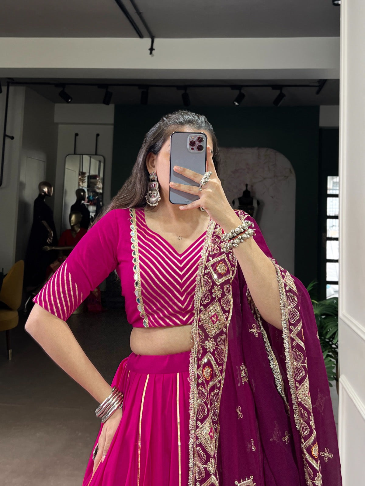 Stacey Fully Stitched Lehenga Rose