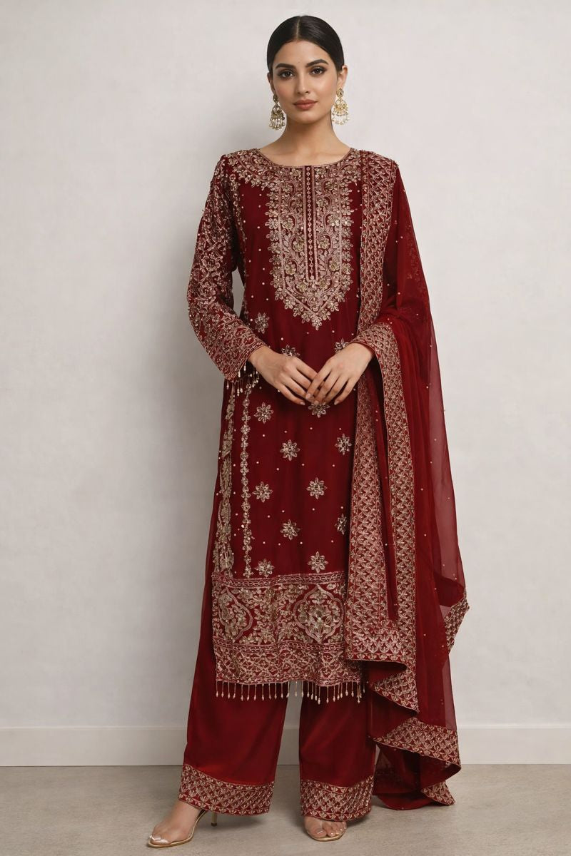 Zariyah Sharara Dark Red