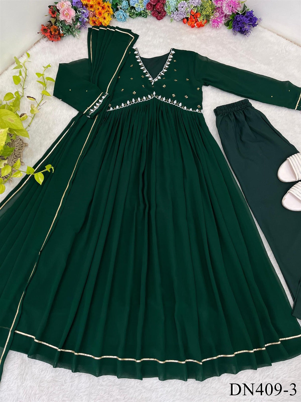 Ziya Anarkali Green