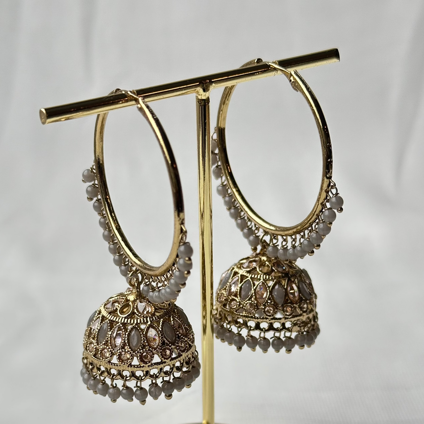 Gold Earrings Grey