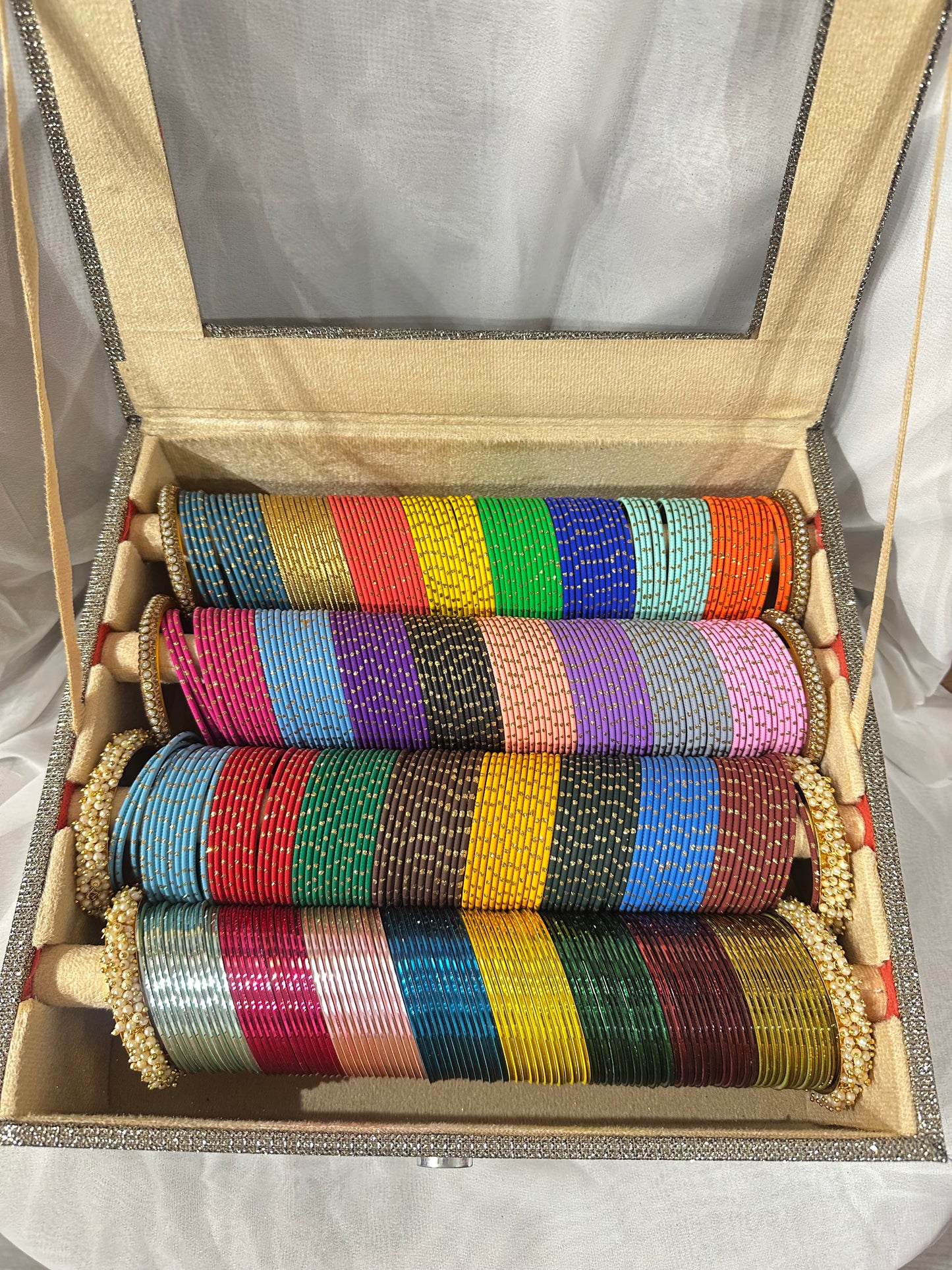 Silver Bangles storage box 4 rows