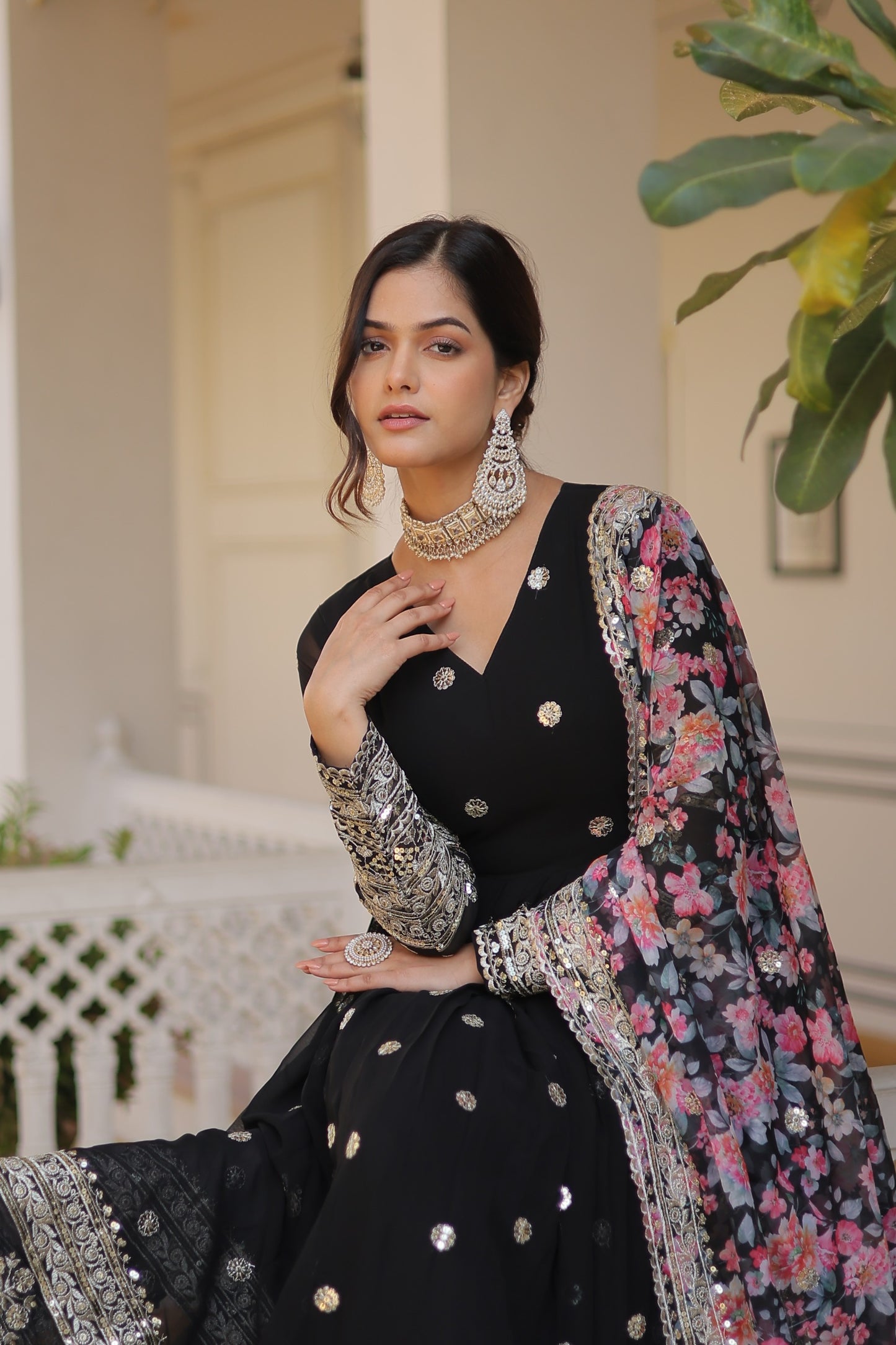 Nara Anarkali Black