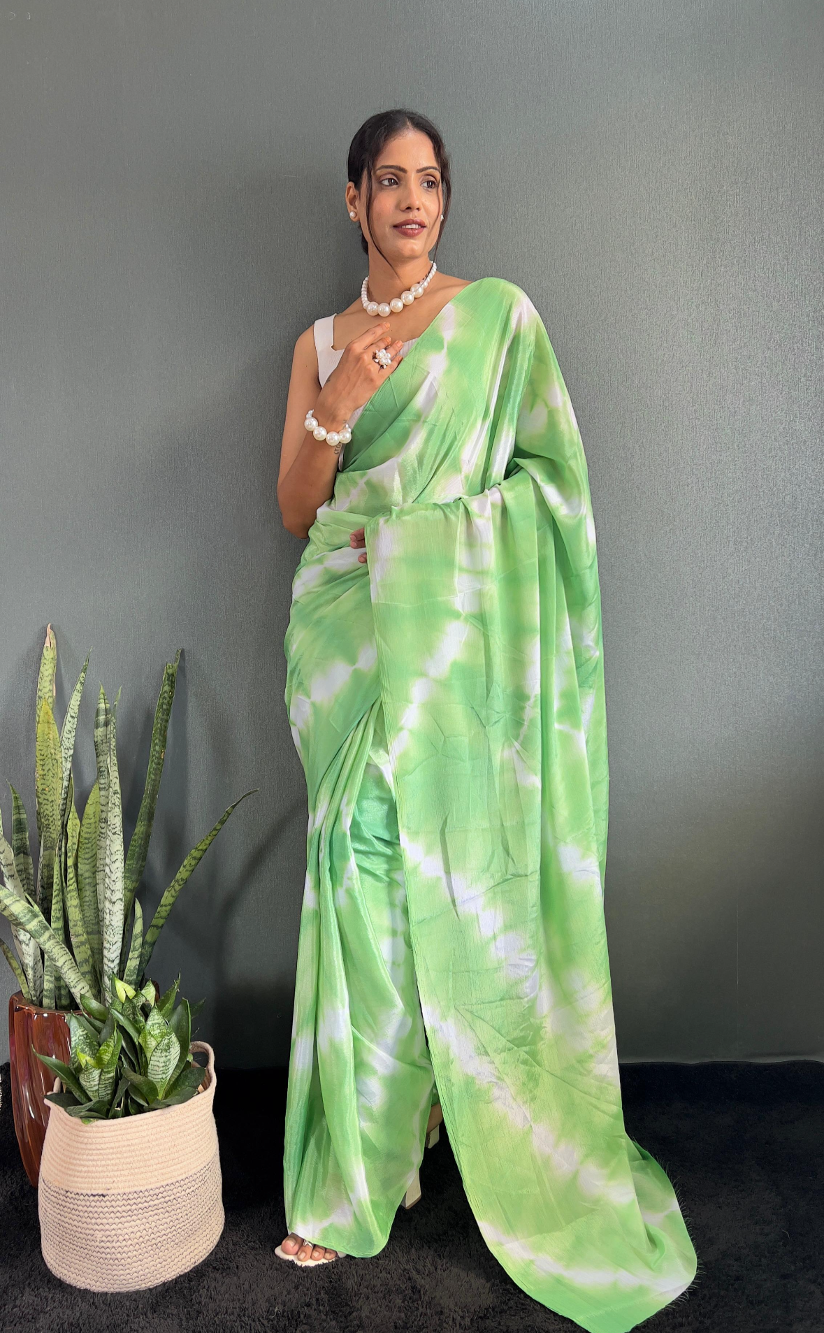 Ready To Wear Saree Green