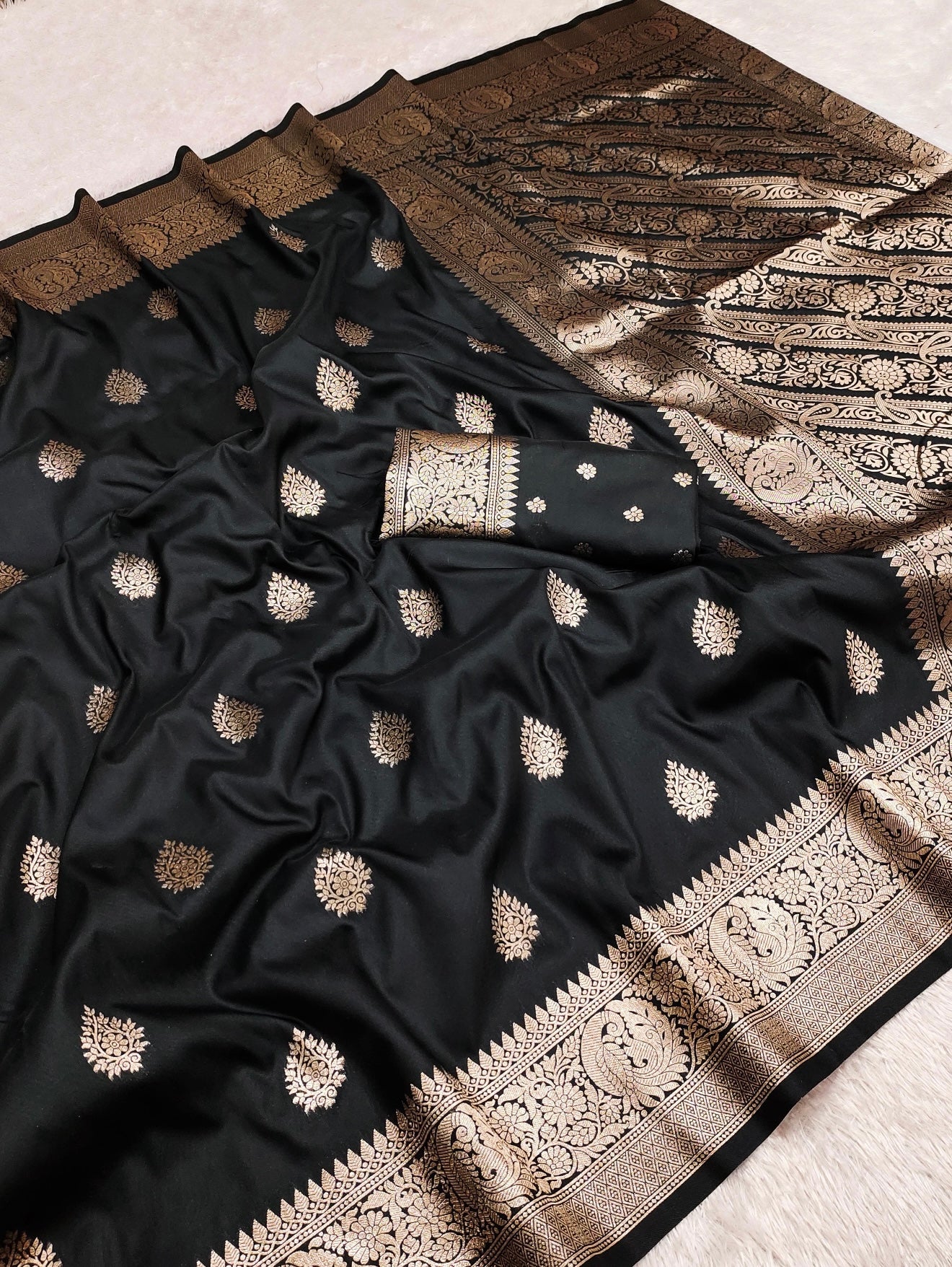 Banarasi Semi Silk Saree Black