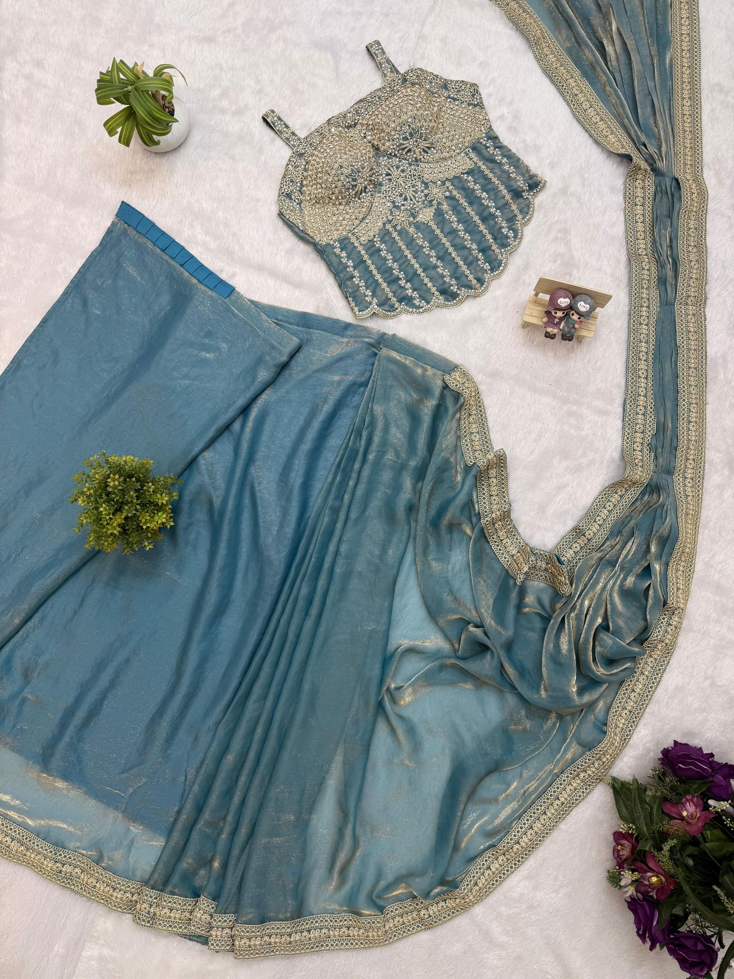Divya Ready To Wear Saree Blue