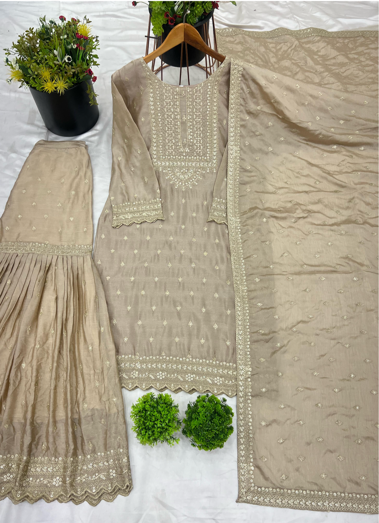 Sheen Sharara/Gharara Beige