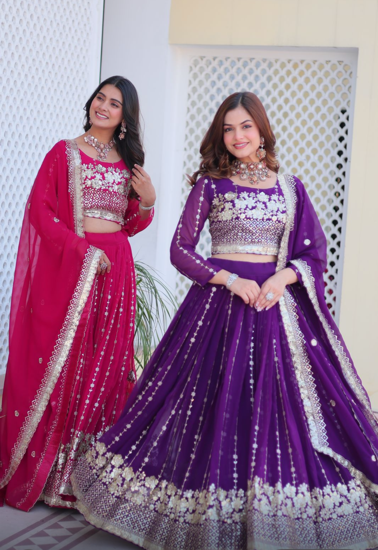 Jahnavi Fully Stitched Lehenga