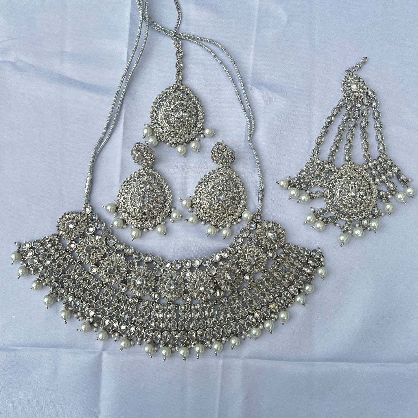 Bridal Choker Set Silver