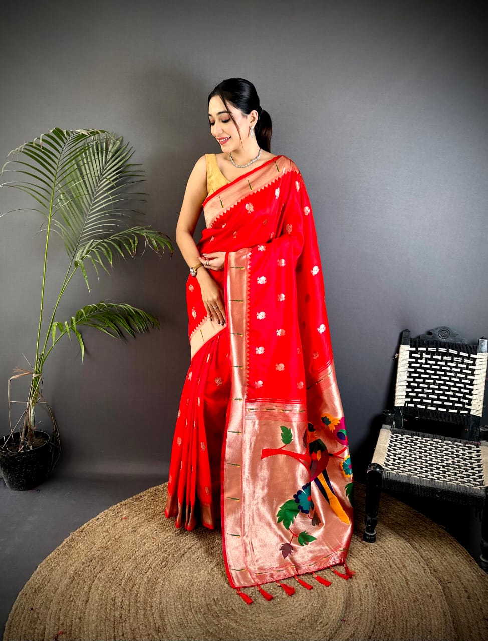 Lakshmi Ready To Wear Saree Red