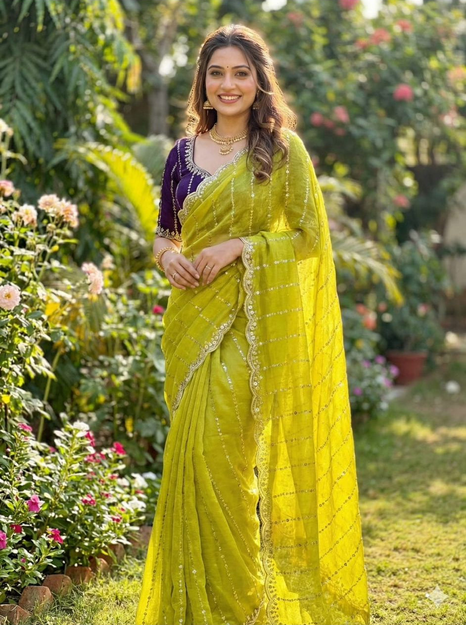 Lina Party Saree Green