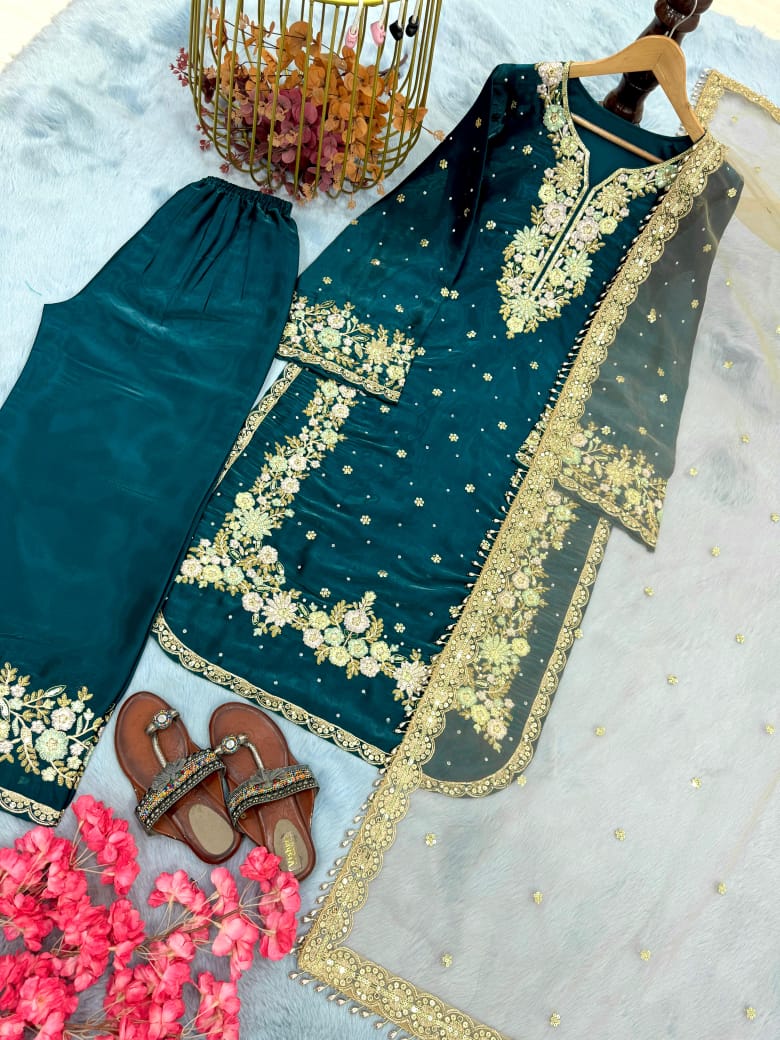 Jashn Sharara Turquoise