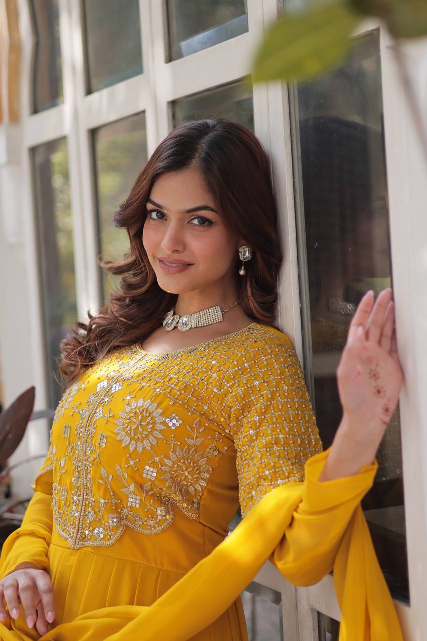 Sahar Anarkali Yellow