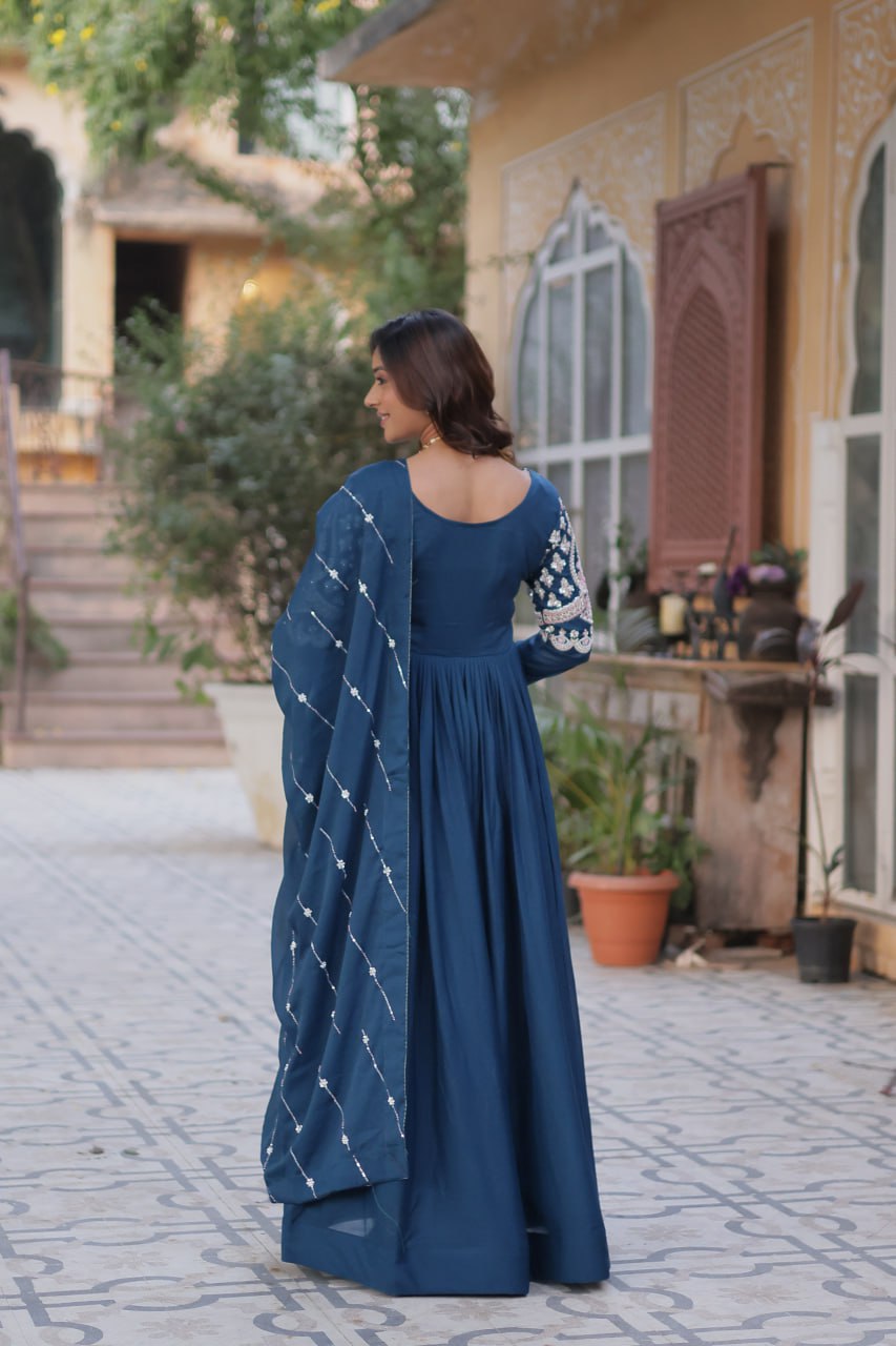 Roshni Anarkali Rama Blue