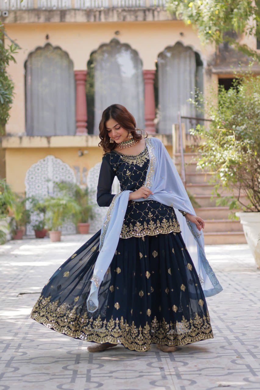 Glam Sharara/Gharara Rama Blue