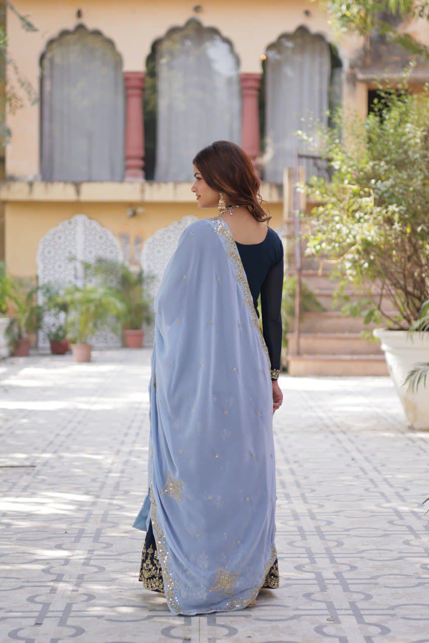 Glam Sharara/Gharara Rama Blue