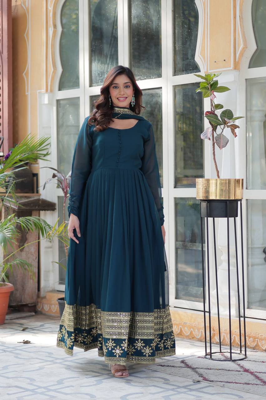 Sitara Anarkali Rama Blue