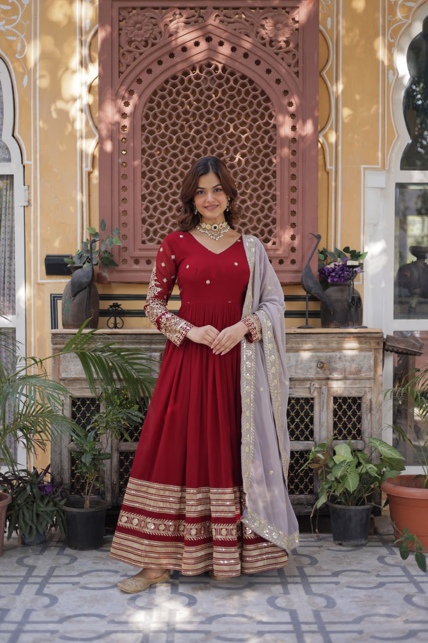 Shanika Anarkali Maroon