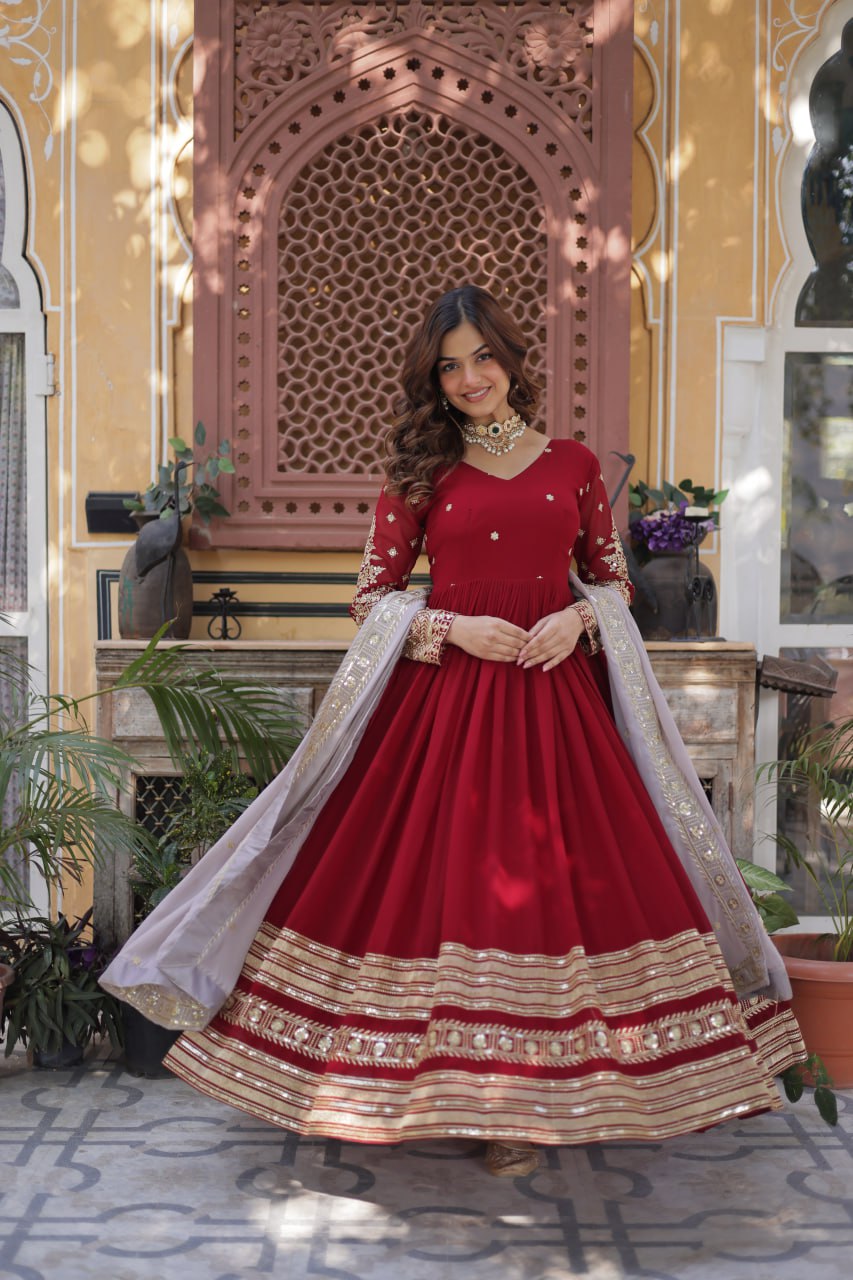 Shanika Anarkali Maroon