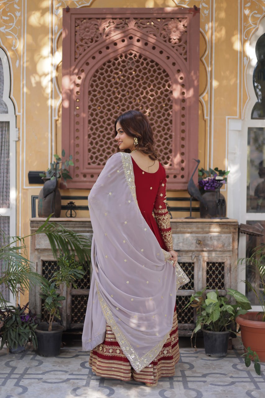 Shanika Anarkali Maroon