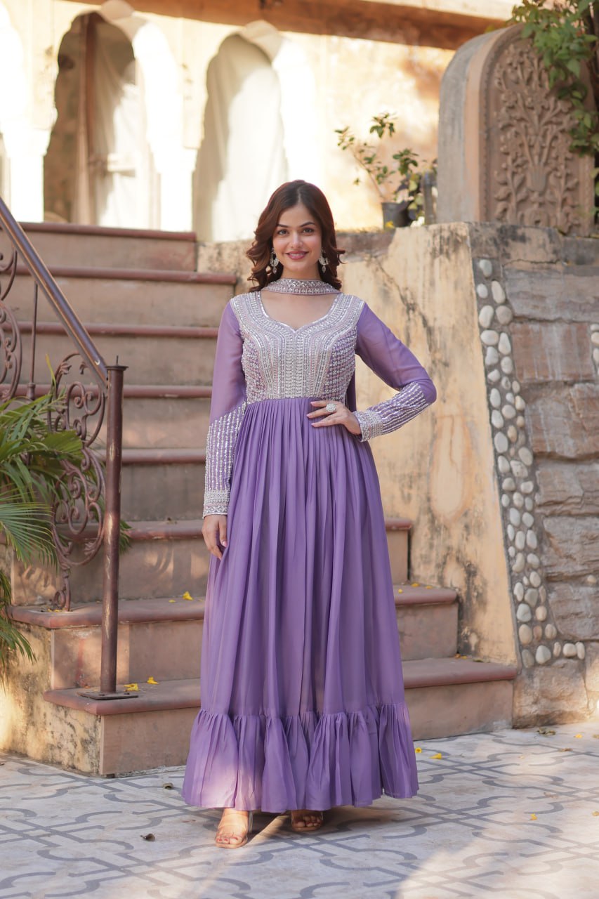 Ratna Anarkali Purple