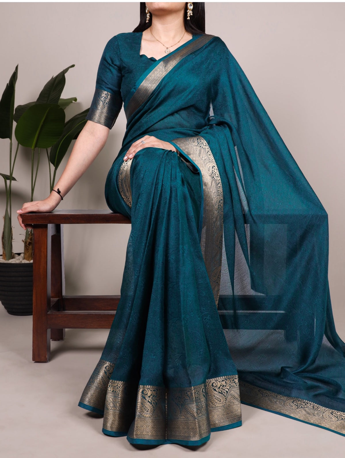Ruhani Party Saree Blue