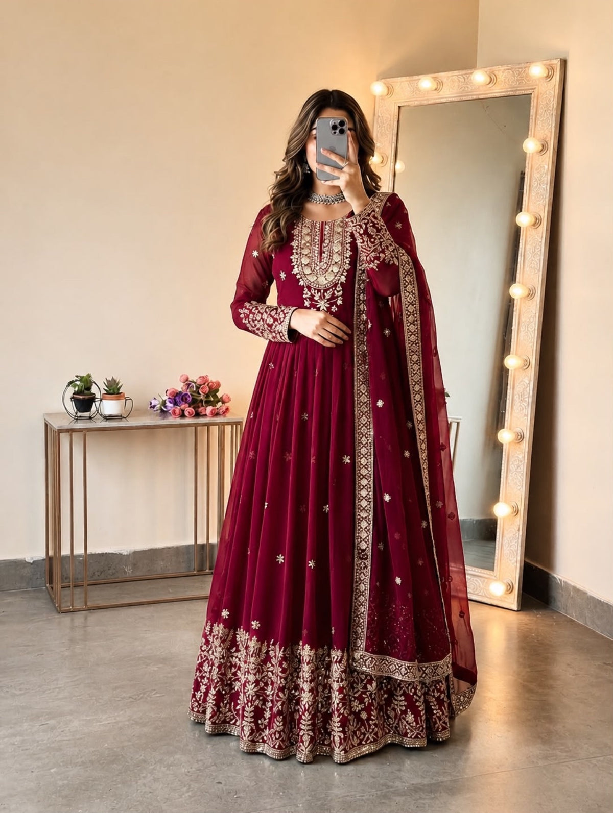 Vanya Anarkali Maroon