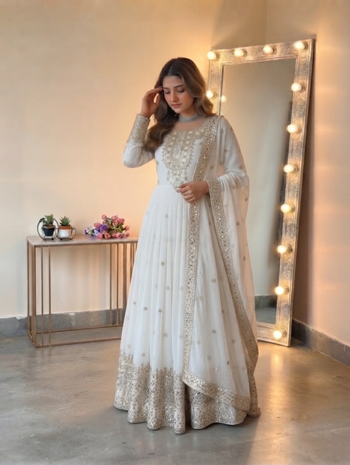 Vanya Anarkali White