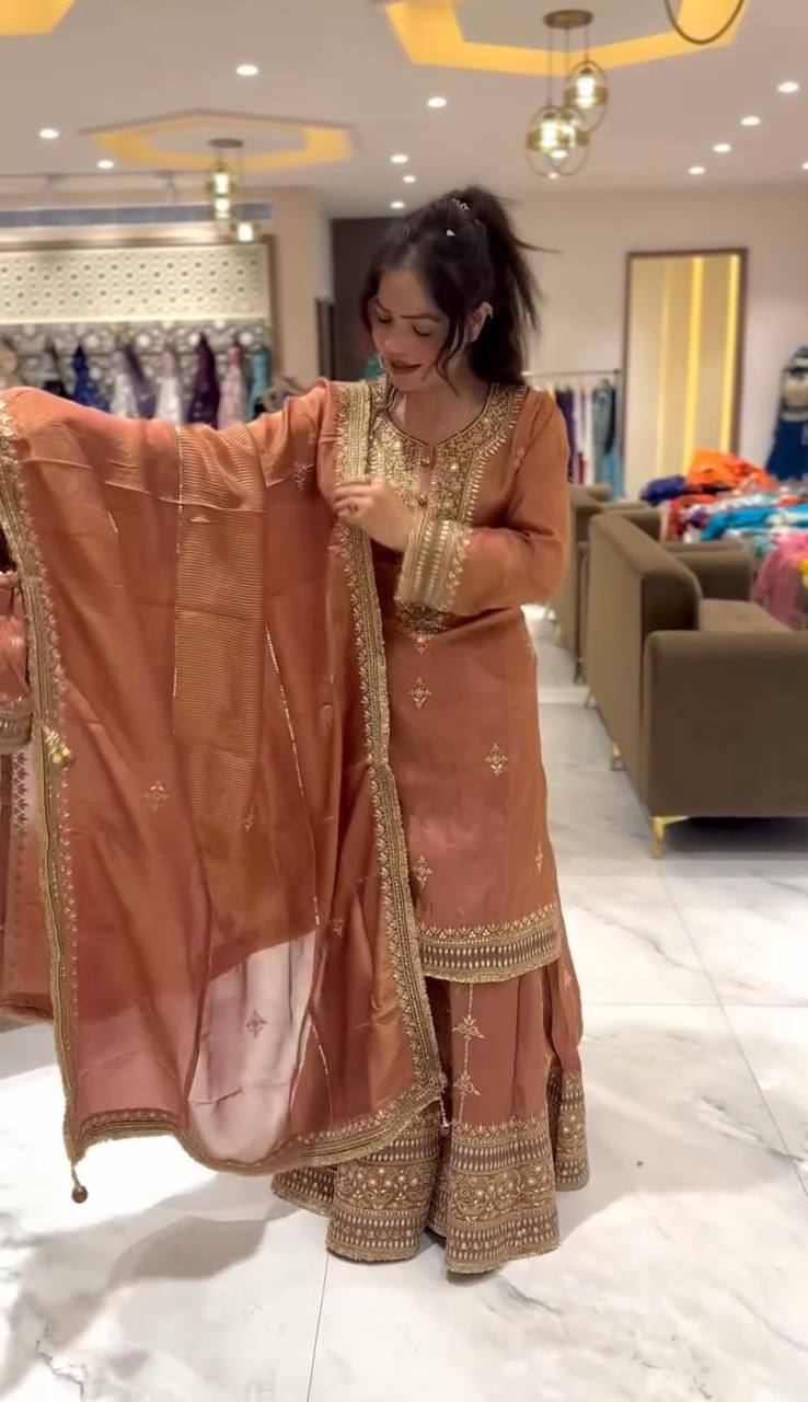 Sharara Moonlit Grace Peach
