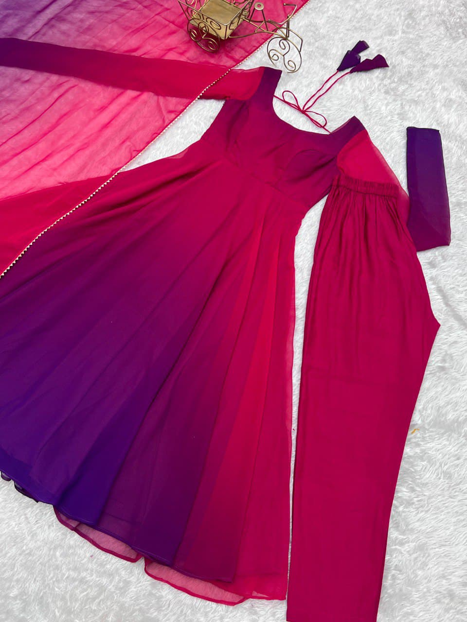 Charm Anarkali Purple