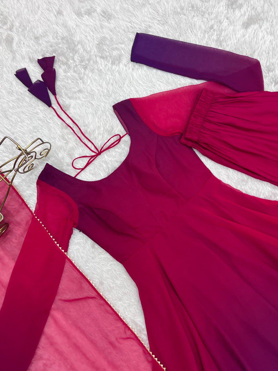Charm Anarkali Purple