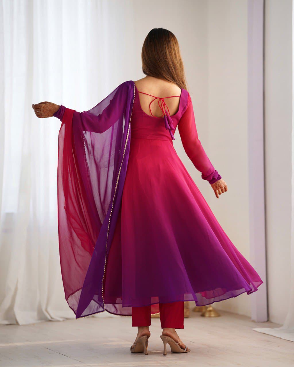 Charm Anarkali Purple