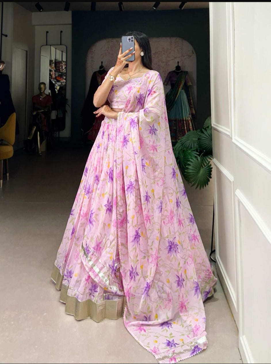 Unstitched Rose Lehenga