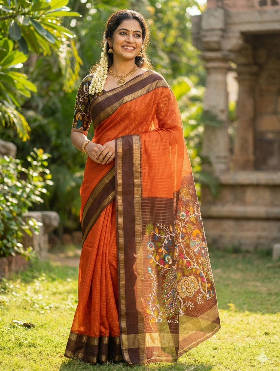 Avatar Silk Saree Orange 45