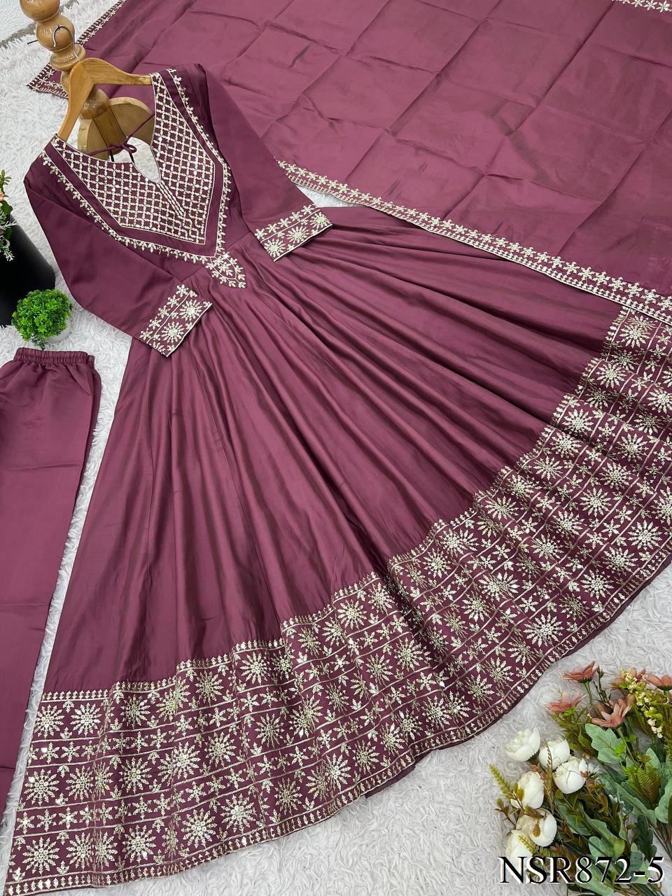 Riva Anarkali Maroon
